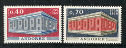 Andorra -Franc 1969 Europa. Y=194-95 E=214-15 (**) - 1969