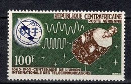 Central African Republic Space 1965 100th Anniversary Of International Telecommunications Union. Relay Satellite. - Centrafricaine (République)