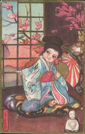 CHIOSTRI SIGNED 1920s  POSTCARDS ( 4 ) YOUNG GEISHA - EDIT BALLERINI & FRATINI N.184 (4857) - Chiostri, Carlo