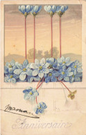 FÊTES ET VOEUX - Anniversaire - Des Fleurs Bleues - Colorisé - Carte Postale Ancienne - Verjaardag