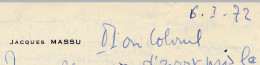 FRANCE - Lettre Autographe De La Main Du Général JACQUES MASSU, En Retraite, 6 Mars 1972, Depuis Les Invalides - Politico E Militare