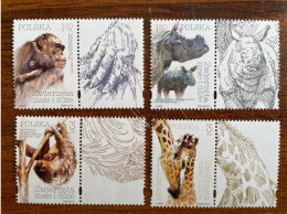 Poland 2018. Mi 5079- 82. Fauna. Small And Large Animals. Set & Labels. MNH - Unused Stamps