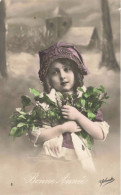 ENFANTS - Portrait - Bonne Année - Colorisé - Carte Postale Ancienne - Portraits