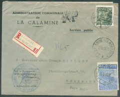 CANTONS De L'EST -  INDUSTRIE 1Fr.75 Et 4Fr. Obl. Sc LA CALAMINE NEU-MORESNET  sur Lettre Recommandée Du 12.8.1950 + Gri - Cartas & Documentos