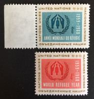 1959 - United Nations UNO UN ONU - World Refugee Year - Symbol With People -  Unused - Unused Stamps