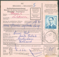 CANTONS De L'EST -  Baudouin Lunettes 4Fr.. Obl. Sc LA CALAMINE NEU-MORESNET  sur Mandat De Poste International Du 6-1-1 - 1953-1972 Bril