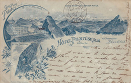 Pioneer Card Precurseur Used 1895 Hotel Pilatuskulm  Train Eselwald  Litho Muller Aarau - Aarau