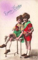 ENFANTS - Portrait D'enfants - Bonne Année - Colorisé - Carte Postale Ancienne - Portraits