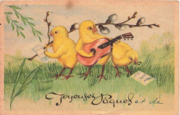 FÊTES ET VOEUX - Joyeuses Pâques - Poussins Musiciens -  Carte Postale Ancienne - Easter