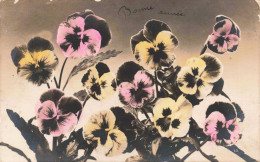 FLEURS - Bonne Année - Carte Postale Ancienne - Fleurs
