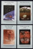 Palau Space 1999 Missions To The Planet Mars, 4 Souvenir Sheets - Palau