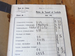 1953-54  Bulletin Scolaire - Notes De Travail Et Conduite De L'élève POULAIN  (dimensions 21cm X 12cm) - Diplômes & Bulletins Scolaires