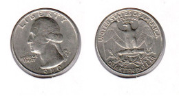 Etats Unis  Quarter Dollar 1980 P , 1980P ; USA - 1932-1998: Washington