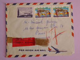 DC14 VIETNAM  BELLE  LETTRE EXPRES 1959  PAR AVION  A PARIS  FRANCE  ++AFF. INTERESSANT++ - Viêt-Nam