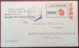 RRR ! 1944 Japanese “Shanghai War-prisoner’s Camp” Formular Card>Italy ! (WW2 POW China Japan Italia Palestine Censored - 1912-1949 Republik