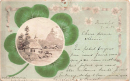 FANTAISIE - Trèfle à Quatre Feuilles - Village - Carte Postale Ancienne - Sonstige & Ohne Zuordnung