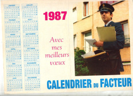 Calendrier  Du Facteur 1987 1 Feuille - Grand Format : 1971-80