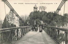 FRANCE - Paris - Buttes Chaumont - Le Pont Suspendu - Carte Postale Ancienne - Ponti