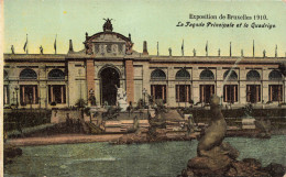 BELGIQUE - Bruxelles - La Façade Principale Et Le Quadrige - Colorisé - Carte Postale Ancienne - Exposiciones Universales