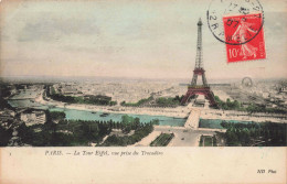 FRANCE - Paris - La Tour Eiffel - Vue Prise Du Trocadéro - Colorisé - Carte Postale Ancienne - Eiffeltoren