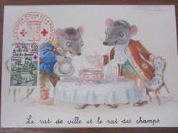 Carte Postale Illustrateur MAUZAN, Le Rat Des Villes Et Le Rat Des Champs, Carte Premier Jour La Croix Rouge Et La Poste - Mauzan, L.A.