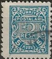 TURKEY 1947 Official - 5k. - Turquoise FU - Francobolli Di Servizio