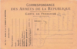 MILITARIA - Correspondance Des Armées De La République - Carte Postale Ancienne - Andere & Zonder Classificatie