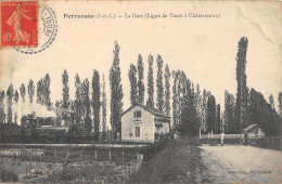 CPA 37 PERRUSSON LA GARE / LIGNE DE TOURS A CHATAUROUX / TRAIN - Autres & Non Classés