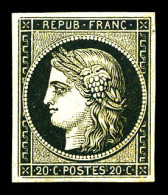 ** N°3, 20c Noir Sur Jaune, Fraîcheur Postale, SUP (certificat)  Qualité: ** - 1849-1850 Ceres