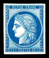 ** N°4d, 25c Bleu, Impression De 1862, Fraîcheur Postale. SUP (certificat)  Qualité: ** - 1849-1850 Cérès