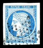 O N°4f, 25c Bleu Clair Obl étoile, Grandes Marges. SUP  Qualité: Oblitéré - 1849-1850 Ceres
