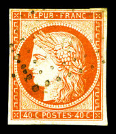 O N°5, 40c Orange Oblitération Légère. TTB (signé Scheller)  Qualité: Oblitéré  Cote: 500 Euros - 1849-1850 Cérès