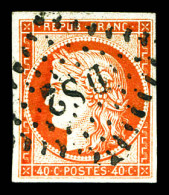 O N°5, 40c Orange Oblitération 'DS2'. TTB (signé Brun)  Qualité: Oblitéré  Cote: 500 Euros - 1849-1850 Cérès