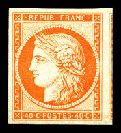 ** N°5g, 40c Orange, Impression De 1862, Grandes Marges Avec Voisin, Fraîcheur Postale. SUP (certificat)  Qualité: ** - 1849-1850 Cérès