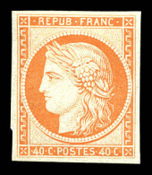 ** N°5g, 40c Orange, Impression De 1862, Fraîcheur Postale. SUP (certificat)  Qualité: ** - 1849-1850 Ceres