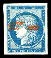 * N°8A, Non émis, 25c Sur 20c Bleu, Belles Marges Avec Petit Bord De Feuille Gauche, Neuf Avec Gomme. SUPERBE. R.R.R. (c - 1849-1850 Ceres