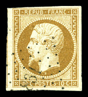 O N°9a, 10c Bistre-brun Obl PC '831', Un Voisin, TTB (signé Brun/certificat)  Qualité: Oblitéré  Cote: 950 Euros - 1852 Louis-Napoleon