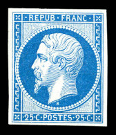 ** N°10c, 25c Bleu, Impression De 1862, FRAÎCHEUR POSTALE, SUP (certificat)  Qualité: ** - 1852 Louis-Napoleon