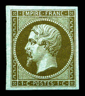 ** N°11c, 1c Mordoré Foncé, Fraîcheur Postale. SUP (Certificat)  Qualité: ** - 1853-1860 Napoléon III