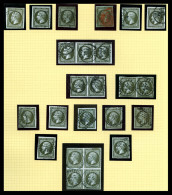 O 1c Empire, Ensemble De 24 Exemplaires Dont Bloc De 4, Bande, Paires Et Oblitérations, B/TTB  Qualité: Oblitéré - 1853-1860 Napoléon III