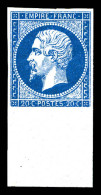 ** N°14A, 20c Bleu Type I, Bas De Feuille, Fraîcheur Postale. SUP (signé Brun/Certificat)  Qualité: ** - 1853-1860 Napoléon III