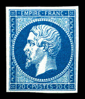 ** N°14A, 20c Bleu Intense Type I, Fraîcheur Postale. SUP (certificat)  Qualité: ** - 1853-1860 Napoleon III