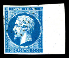 O N°14A, 20c Bleu Type I, Bord De Feuille Latéral. SUP (signé)  Qualité: Oblitéré - 1853-1860 Napoleon III