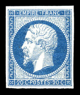 ** N°14Aa, 20c Bleu Foncé, Fraîcheur Postale. TTB (certificat)  Qualité: ** - 1853-1860 Napoleon III