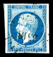 O N°15, 25c Empire Obl Pc 3518. TB (signé Scheller)  Qualité: Oblitéré  Cote: 290 Euros - 1853-1860 Napoléon III