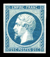 * N°15a, 25c Bleu Laiteux, Un éclat De Gomme. TB. R. (certificat)  Qualité: *  Cote: 3600 Euros - 1853-1860 Napoléon III