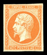 ** N°16, 40c Orange, FRAÎCHEUR POSTALE, SUPERBE (Signé/certificats)  Qualité: ** - 1853-1860 Napoleon III