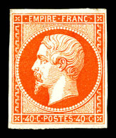 * N°16a, 40c Orange Vif. SUP. R. (certificats)  Qualité: *  Cote: 4500 Euros - 1853-1860 Napoleon III