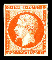 (*) N°16a, 40c Orange-vif (pd), Très Belle Présentation (certificat)  Qualité: (*)  Cote: 1800 Euros - 1853-1860 Napoléon III.