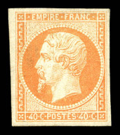 * N°16, (références Maury), 40c Orange Sur Gris, TTB (signé Calves/certificats)  Qualité: *  Cote: 5350 Euros - 1853-1860 Napoléon III